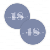 Naklejki na osiemnastkę LICZBA 18 - niebieskie