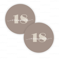 Naklejki na osiemnastkę LICZBA 18 - brązowe