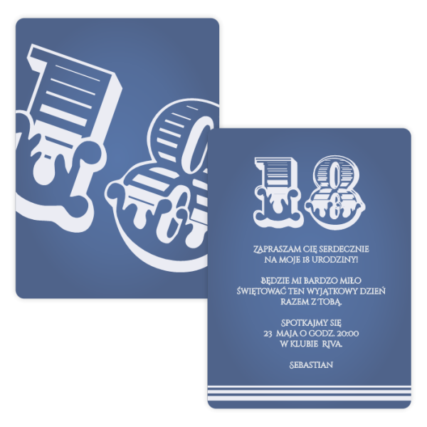 zaproszenia na 18 personalizowane - SweetPrint.pl