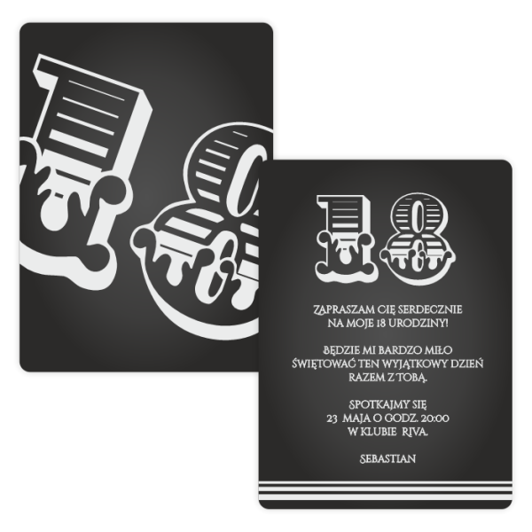 zaproszenia na 18 personalizowane - SweetPrint.pl