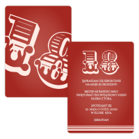 Zaproszenia na 18 urodziny RETRO CHIC