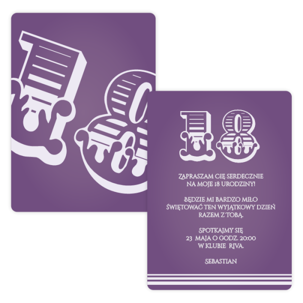 zaproszenia na 18 personalizowane - SweetPrint.pl