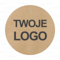 Okrągła naklejka kraft 4 cm z logo – personalizowana etykieta eko