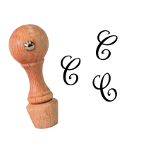 Mini stempel / pieczątka z inicjałem - litera C