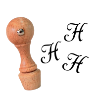Mini stempel / pieczątka z inicjałem - litera H