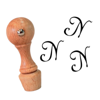 Mini stempel / pieczątka z inicjałem - litera N