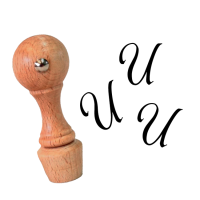 Mini stempel / pieczątka z inicjałem - litera U