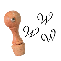 Mini stempel / pieczątka z inicjałem - litera W