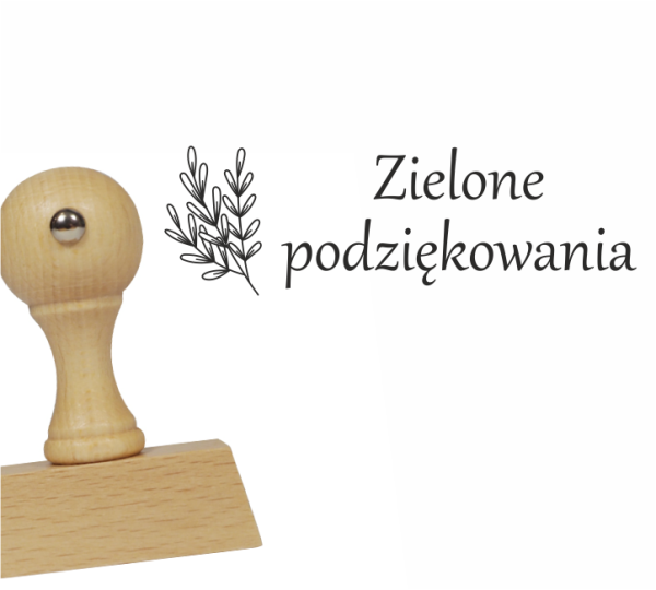 Stempel z napisem ZIELONE PODZIĘKOWANIA - SweetPrint.pl