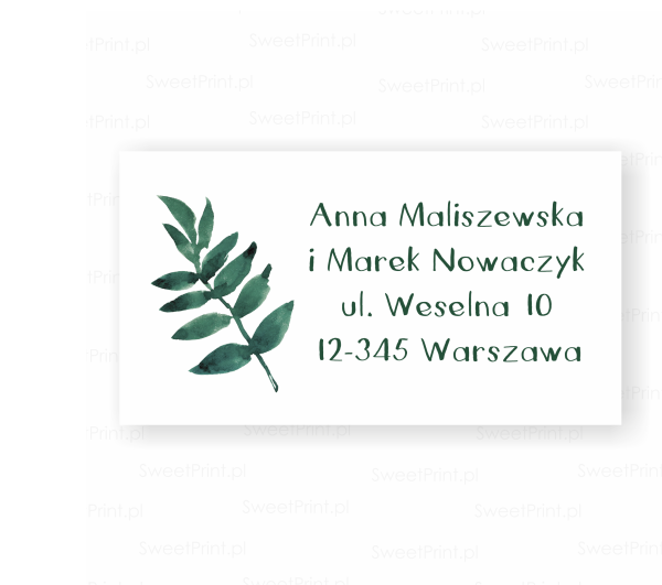 ślubne naklejki adresowe