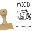H625.jpgStempel z napisem "Miód" – idealny do etykiet na słoiki z miodem