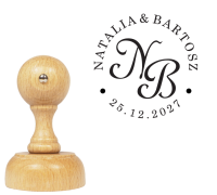 Personalizowany stempel ślubny z inicjałami