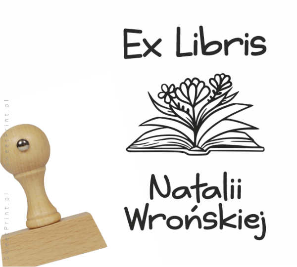 Personalizowany stempel exlibris OTWARTA KSIĄŻKA - SweetPrint.pl