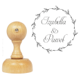 Personalizowany stempel ślubny z wiankiem - SweetPrint.pl
