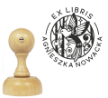 Stempel exlibris z kolibrem – drewniany, personalizowany