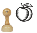 Drewniany stempel brzoskwinią  - SweetPrint.pl