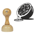 Drewniany stempel z cytryną  - SweetPrint.pl