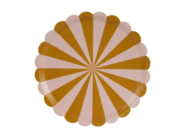 Papierowe, pastelowe talerzyki w paski - SweetPrint.pl