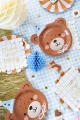 Papierowe, pastelowe talerzyki w kształcie głowy misia - SweetPrint.pl
