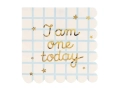 Papierowe serwetki na roczek z napisem "I am one today" - SweetPrint.pl