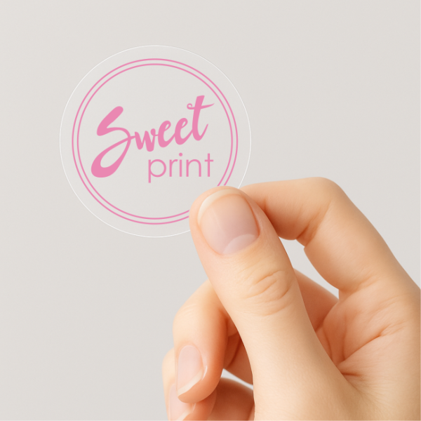 transparentne / przeźroczyste  naklejki z logo - SweetPrint.pl