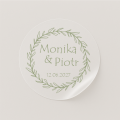Spersonalizowane transparentne naklejki ślubne z mionami Pary Młodej. Idealne na zaproszenia, prezenty i dekoracje weselne.  SweetPrint.pl