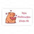 Personalizowane naklejki imienne z kapibarą - SweetPrint.pl