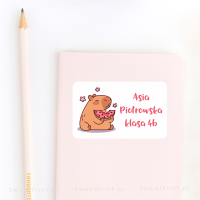Naklejki szkolne / na zeszyty KAPIBARA personalizowane