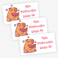 Personalizowane naklejki imienne z kapibarą - SweetPrint.pl