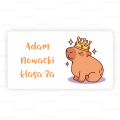 Personalizowane naklejki szkolne / imienne z kapibarą - SweetPrint.pl