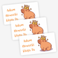 Personalizowane naklejki szkolne / imienne z kapibarą - SweetPrint.pl