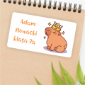 Personalizowane naklejki szkolne / imienne z kapibarą - SweetPrint.pl