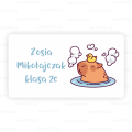 Personalizowane naklejki szkolne /dla dzieci /  z kapibarą - SweetPrint.pl
