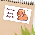 Personalizowane naklejki szkolne / na zeszyty /  z kapibarą - SweetPrint.pl