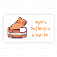 Naklejki szkolne / na zeszyty KAPIBARA personalizowane