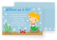 Zaproszenia na urodziny MAŁA SYRENKA