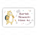 Personalizowane naklejki szkolne na podręczniki i  zeszyty /  z misiem - SweetPrint.pl