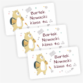 Personalizowane naklejki szkolne na podręczniki i  zeszyty /  z misiem - SweetPrint.pl
