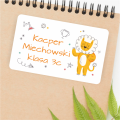 Personalizowane naklejki szkolne na podręczniki i  zeszyty /  z lwem - SweetPrint.pl