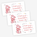 Personalizowane naklejki szkolne na podręczniki i  zeszyty /  z zającem - SweetPrint.pl