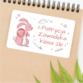 Personalizowane naklejki szkolne na podręczniki i  zeszyty /  z zającem - SweetPrint.pl