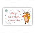 Personalizowane naklejki szkolne na podręczniki i  zeszyty /  z łosiem - SweetPrint.pl