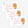 Personalizowane naklejki szkolne na podręczniki i  zeszyty /  z łosiem - SweetPrint.pl
