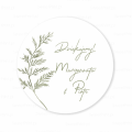 Personalizowane naklejki ślubne z asparagusem - SweetPrint.pl
