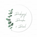 Personalizowane naklejki ślubne z eukaliptusem - SweetPrint.pl