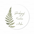 Personalizowane naklejki ślubne z paprocią - SweetPrint.pl