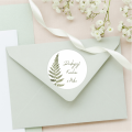 Personalizowane naklejki ślubne z paprocią - SweetPrint.pl