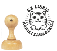 EX LIBRIS Personalizowany stempel  z kotem