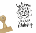 Stempel exlibris z kotem wzór 1 – drewniany, personalizowany