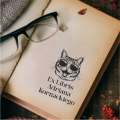 Stempel exlibris z kotem wzór 2 – odbicie wzoru